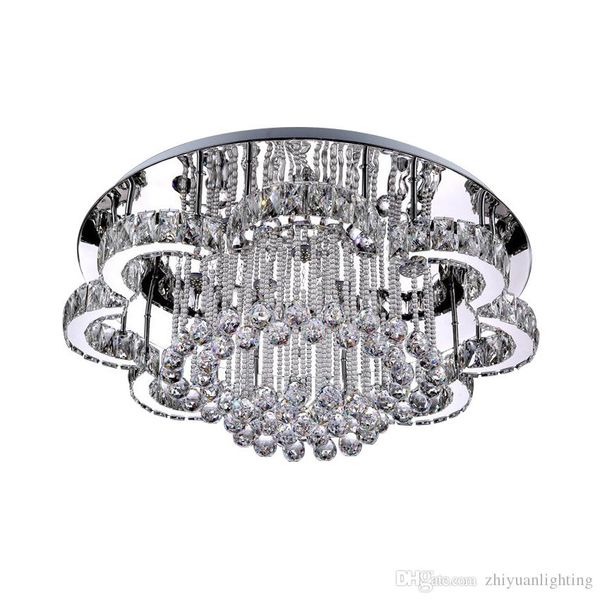 

luxury modern led chandelier round k9 crystal ceiling lights for living room dining room restaurant lighting fixture