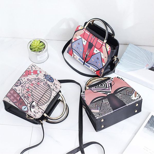 

2019 fashion leather patchwork ladies messenger bag female dual use shoulder strap small cross ladies flap bag t3