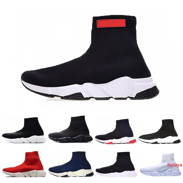 

высокое качество мужская повседневная обувь плоский мода носки обуви глаз серый тройной черный белый stretch mesh классический париж sneaker