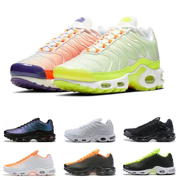 

new tn air plus paris mens running shoes gold orange zapatos scarpe chaussures outdoor trainer men designer shoes athletic sports sneakers