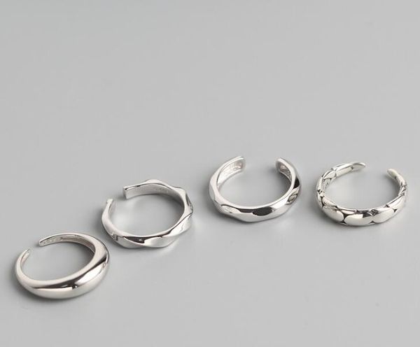 

1шт punk rock аутентичные s925 sterling silver fine jewelry глянцевая нерегулярное геометрическая-cut кольцо открыть настроить удобную новую, Golden;silver