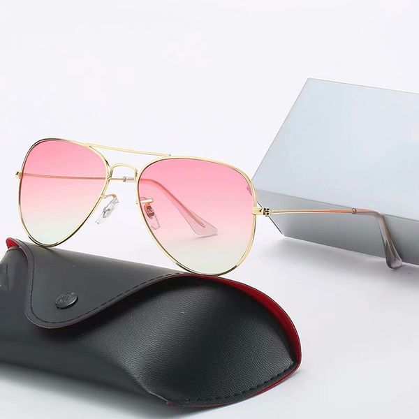 

2020 fashion sunglasses vintage pilot uv400 protection mens womens glasses 3025 with box and case, White;black