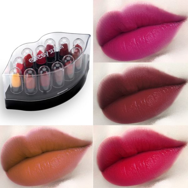 

12-color mini lipstick set waterproof nude matte velvet red lip makeup