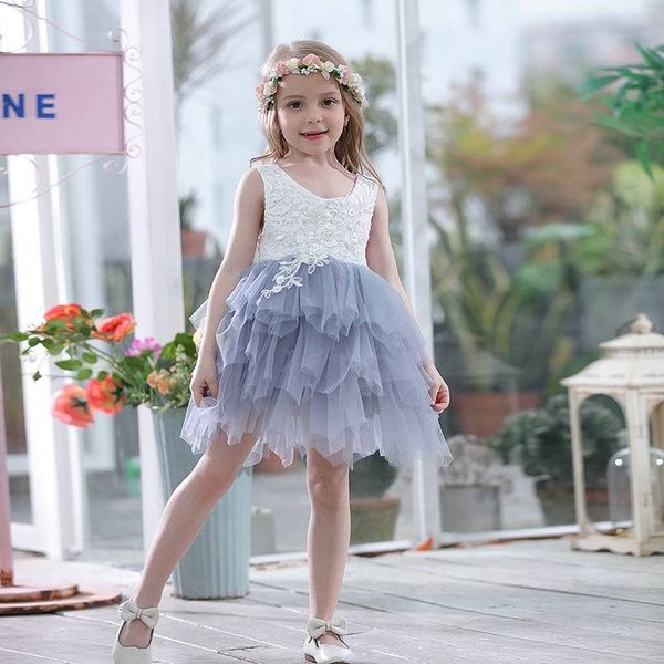 

summer lace girls dress gauze kids princess dresses for girl vest dress party dress baby clothes e16900, Red;yellow