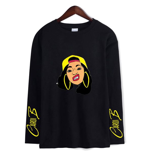 

rapper hip hop funny cardi b t-shirts print fashion men women t shirts casual tee shirt long sleeve t-shirt sweatshirts 4xl, White;black