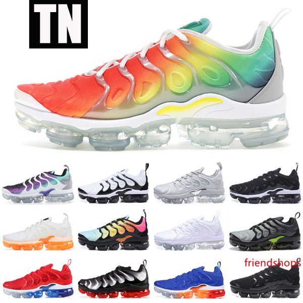 

2019 tn plus rainbow running shoes triple black grape tropical sunset p blue men women designer sport sneakers us 5.5-11