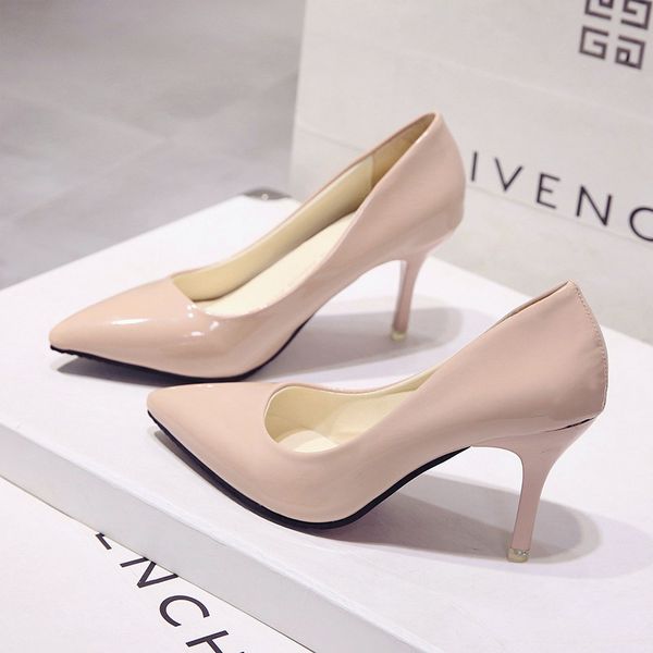 

new korean fashion versatile pointed high heels, Black