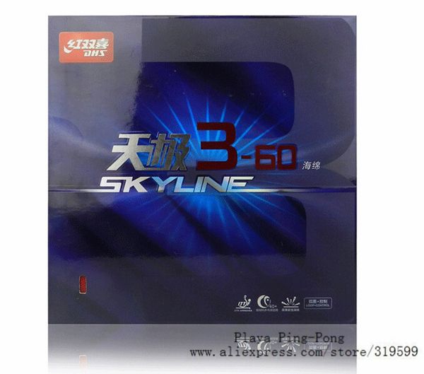 

original dhs skyline 3-60 360 3 60 pips-in pingpong rubber with sponge for backhand