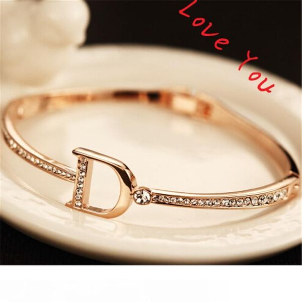 

корейский стиль циркон браслеты браслет для женщин позолоченные буквы d подвески браслеты ювелирные изделия модные аксессуары, Golden;silver