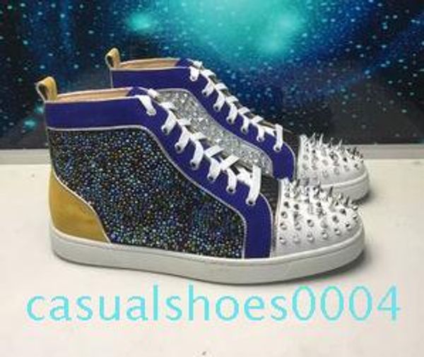 

designer shoes man women red bottoms spike flat no limit sneakers fashion italy dress shoes size 35-46 ac04, Black