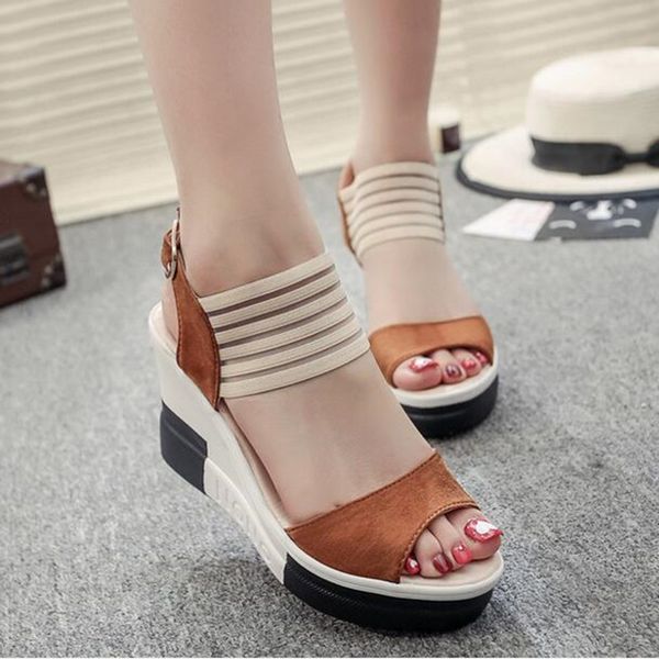 

ladies sandals high heel summer 2019 new shoes open toe women's suede sandal footwear mx200407, Black