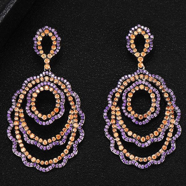 

godki trendy clounds ear candy dangle earring for women 2020 fashion geometric round earrings zircon cross earring jewelry, Silver