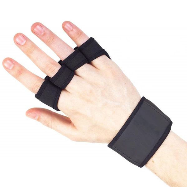 

1 pair weight lifting training gloves fitness sports body building gymnastics grips gym hand palm protector gloves random color