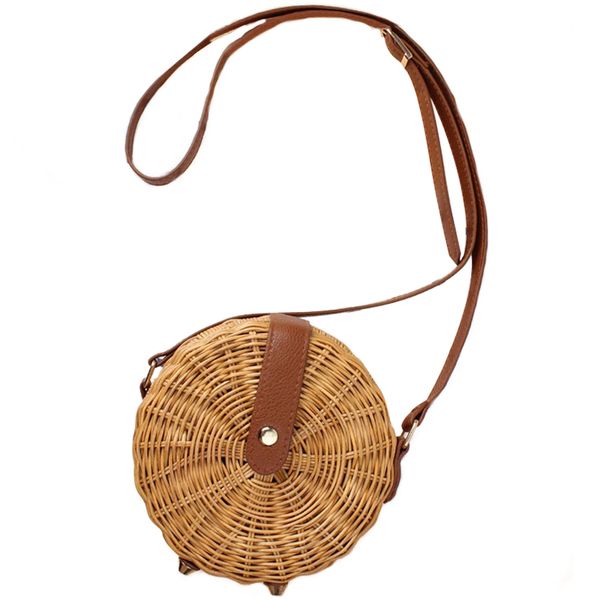 

handmade сплетенный rattan круглый женщины sling бич склонный мешок плеча