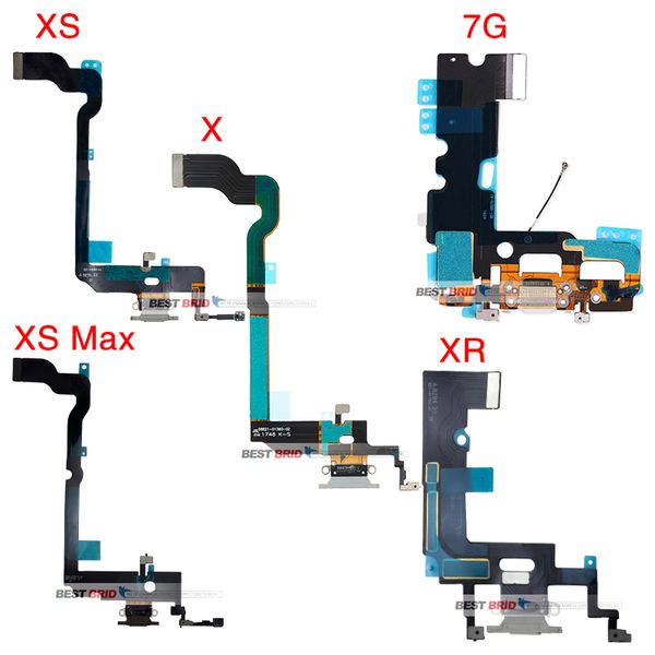 

5pcs usb charger charging port dock connector data flex cable replacement parts for iphone 7 8 plus x xr xs max