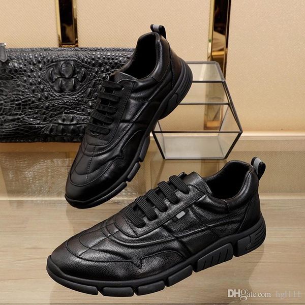 

spring and autumn new super fire thick white shoes leather lace casual fashion wild sports men's shoes breathable soft bottom driving s