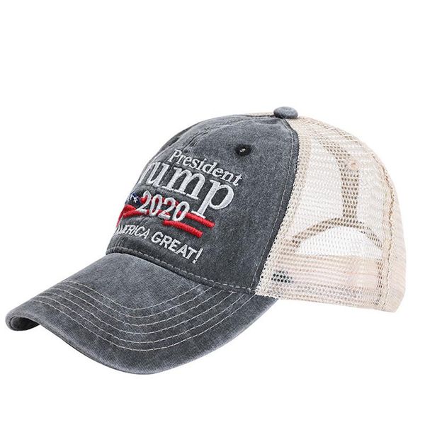 

baseball cap washed embroidered mesh hat headwear casual streewear donald trump 2020 us election campaign baseball cap ecugg, Black;white