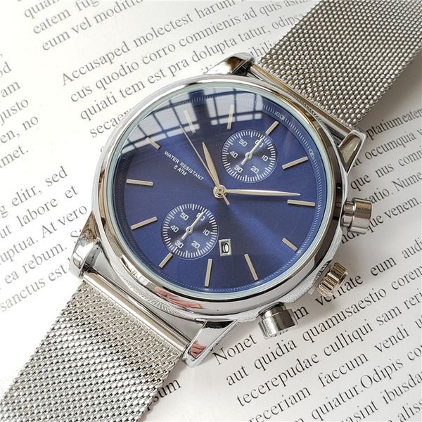 Relógios masculinos de luxo, aço inoxidável, relógio chefe, Japão, movimento de quartzo, boa qualidade, à prova d'água, relógio analógico, luminoso, casual, Montre De Luxe