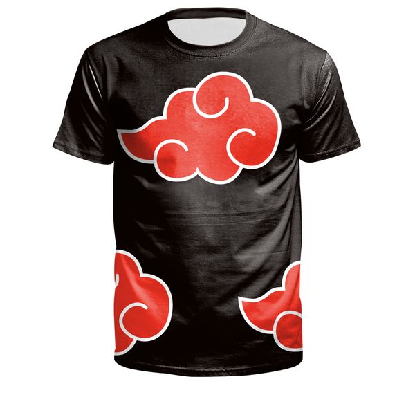 

new fashion naruto akatsuki logo pattern t shirt itachi uchiha anime t-shirts tshirt size cosplay costume tees, White;black
