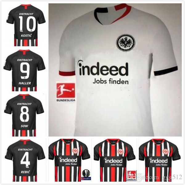 

2019 2020 eintracht frankfurt soccer jersey 19/20 frankfurt home fernandes de guzman away white haller kostic football uniform, Black;yellow