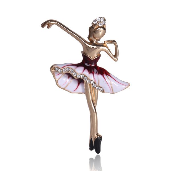 

чжан сплав горный хрусталь стекло танцор балета девушки брошь благородный церемония памятная banquet, Gray