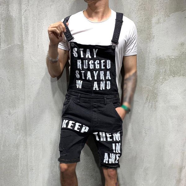 

mens summer denim shorts outdoor overalls jumpsuits biker jeans shorts s-2xl, Blue