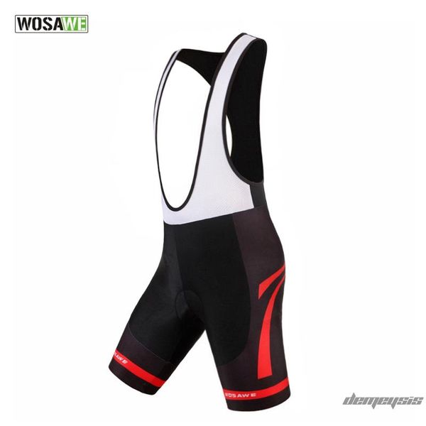 

wosawe men bicycle bib short 3d gel padded braces bib short pants cycling shorts