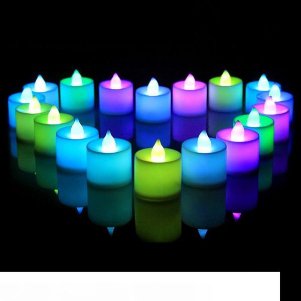 

1 pcs creative led candle 3.7*4.2cm multicolor lamp simulation color flame tea light home christmas wedding birthday party decoration