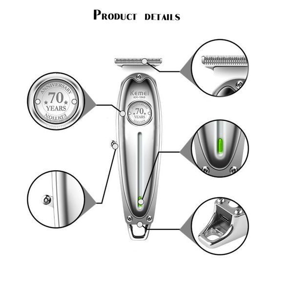 

kemei 1949 new all metal professional hair clipper men usb electric cordless razor clippers nbgrk