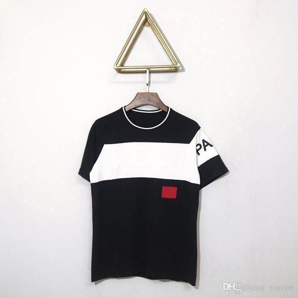

20ss luxury europe париж вышивание 4g contrast лоскутная t shirt mens fashion designers футболки повседневная одежда для мужчин хлопок tee v, White