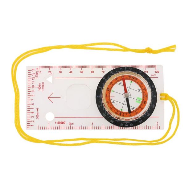 

portable mini compass tactical multifunctional outdoor plotting scale magnifier tool camping hiking compass with hanging string