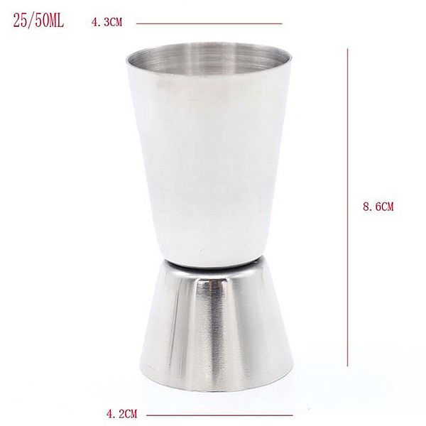 

25/50ml stainless steel cocktail shaker measure cup dual sdrink spirit measure jigger kitchen gadgets bar accessories