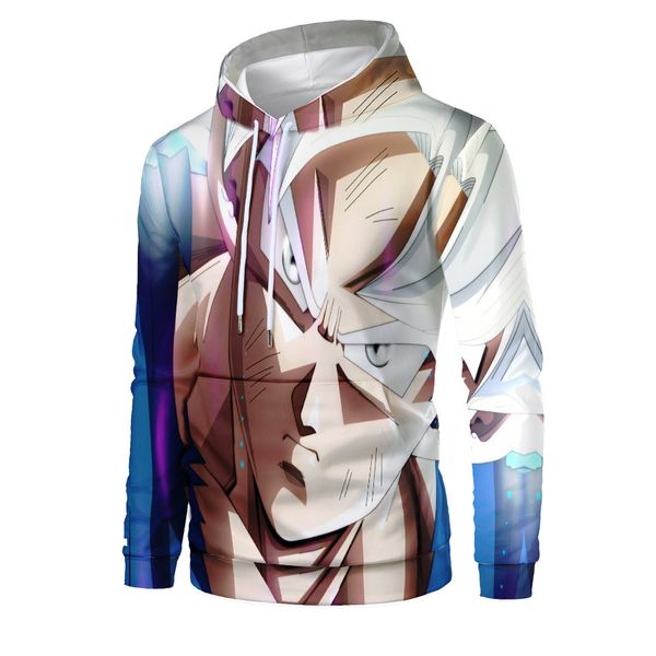 

mens designer dragon ball head 3d digital printing sweater, Black