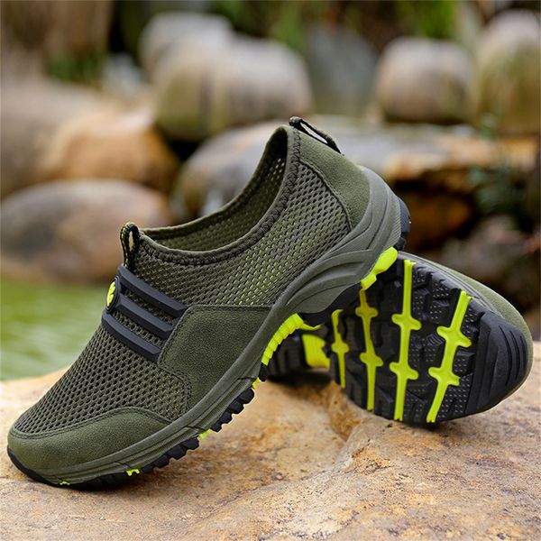 

2019 sneakers men's summer breathable sports mesh shoes slip-on casual deodorant hiking shoes dropshipping zapatos de hombre#g20, Black