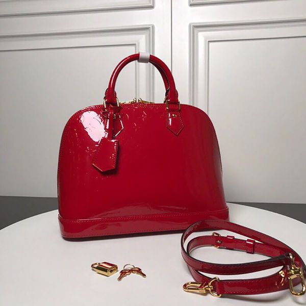 

candy bag replica alma shell bags patent leather shoulder handbag genuine leather crossbody bag fashion lady purse with original box