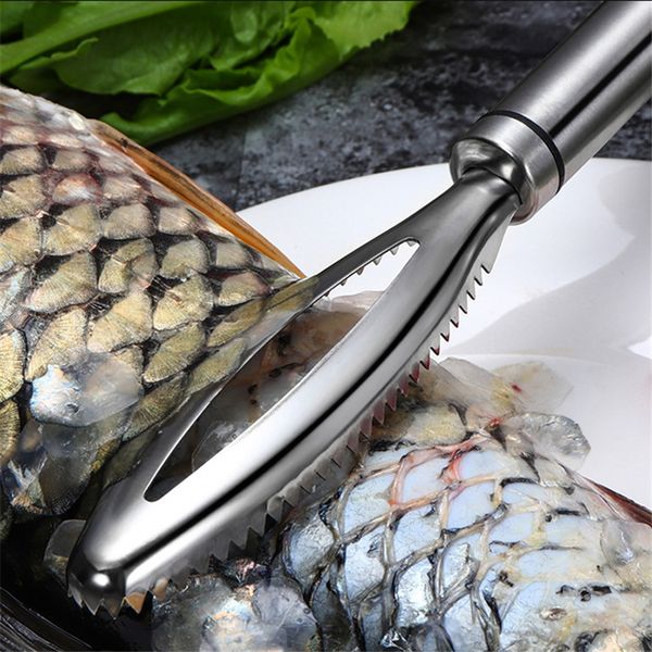 

stainless fish scales scraping graters fast remove fish cleaning peeler scraper portable seafood tools kitchen gadgets jk1911