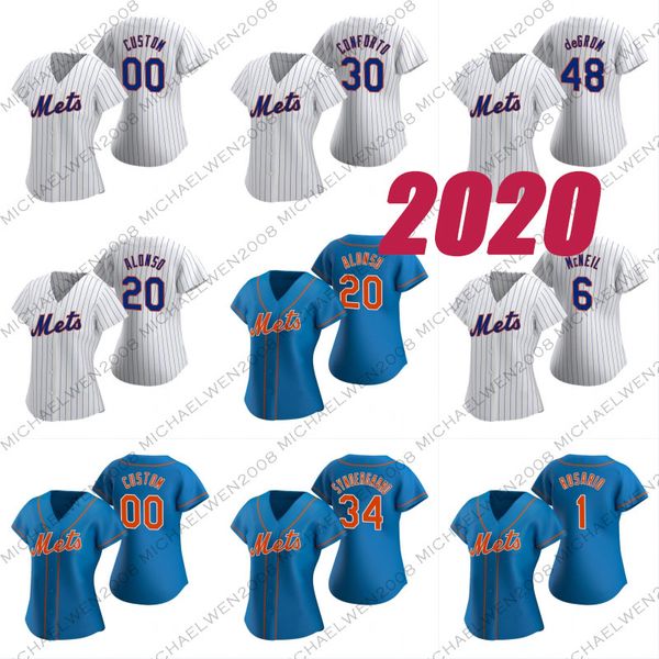 

pete alonso women lady 2020 jeff mcneil brandon nimmo michael conforto wilson ramos jacob degrom noah syndergaard marcus stroman matz jersey, Blue;black