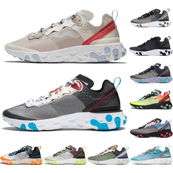 

Дизайнер кроссовки React Element 87 под прикрытием кроссовки мужчины женщины королевский оттенок паруса VOLT RACER PINK черный мужской тренер спортивные 36-45