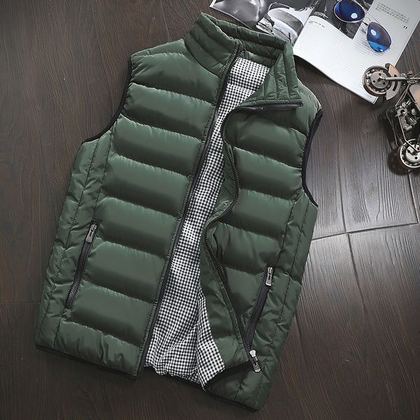 

men's coat autumn winter sleeveless vest new arrival solid color vest light-weight warm-keeper men's vest plus size, Black;white
