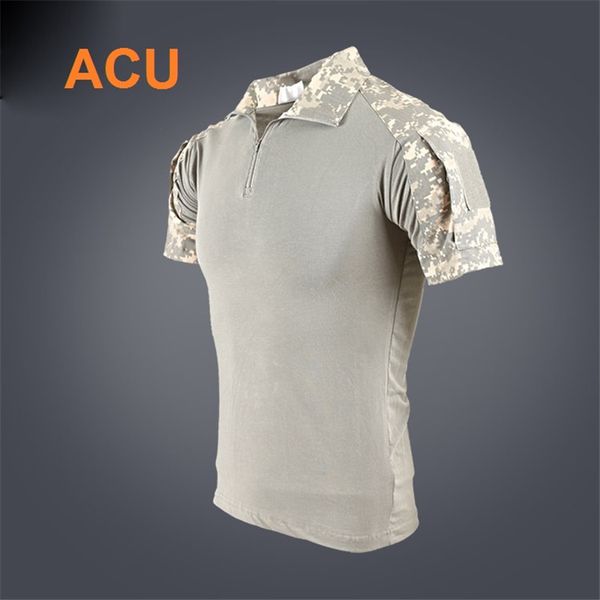 

men summer army combat tactical t shirt short sleeve t-shirts hunting clothes cp acu multicamo shirts, Gray;blue