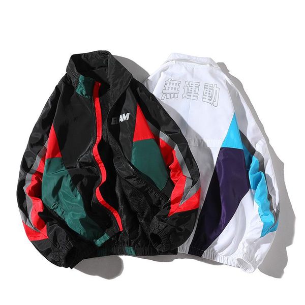 

fashion brand jackets mens spring autumn hip hop tracksuit coat cardigan streetwear man splice fashion jacket plus size s-4xl, Black;brown