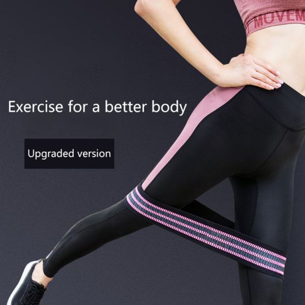 

yoga fitness hip resistance band home gym elastic squat hoop beauty hip bodybuilder^