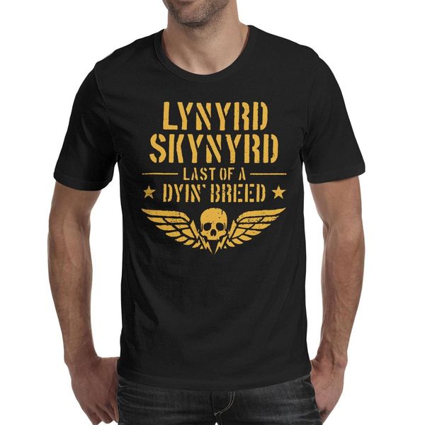

lynyrd skynyrd last of a dyin'breed black mens t shirt design vintage make a shirts band casual t shirt, White;black