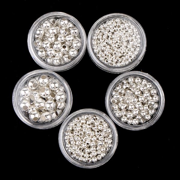 

5 bottles wholesale stainless steel loose spacer bead diy assorted 2mm-5mm
