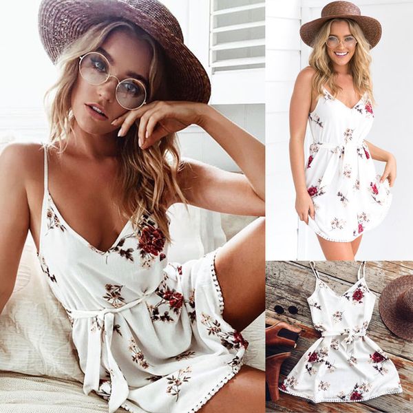 

vestidos woaman 2019 dress sleeveless floral summer women mini dress casual party short off shoulder hot, Black;gray