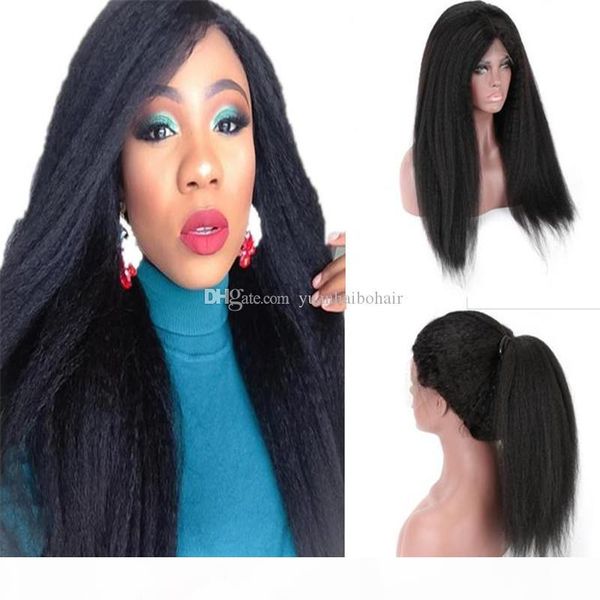 

горячие продажа 1b kinky straight virgin человеческих волос малазийский фронта шнурка высоких ponytail бесплатная доставка, Black;brown