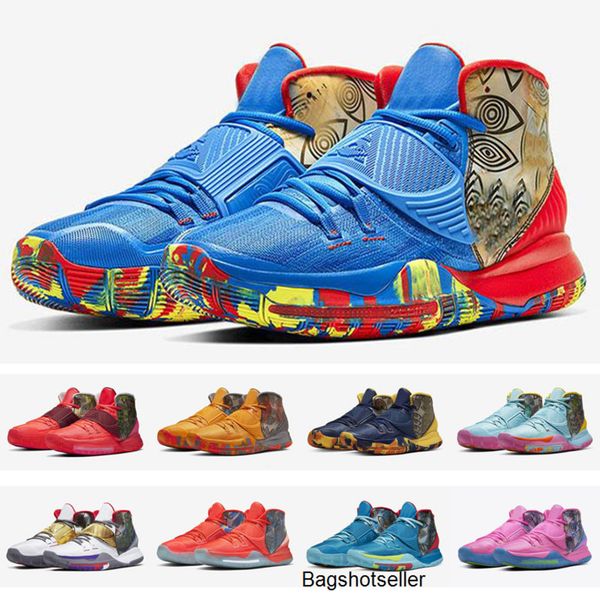 

2020 kyrie 6 pre-heat nyc beijing new york tokyo la kids men basketball shoes 11 cities 6s heal to the world mens trainer, Black