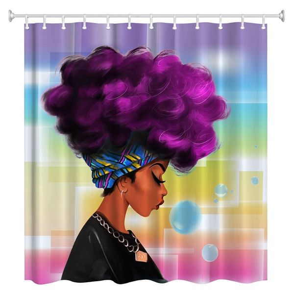 2019 Afrocentric Black African Women With Purple Hair Hairstyle