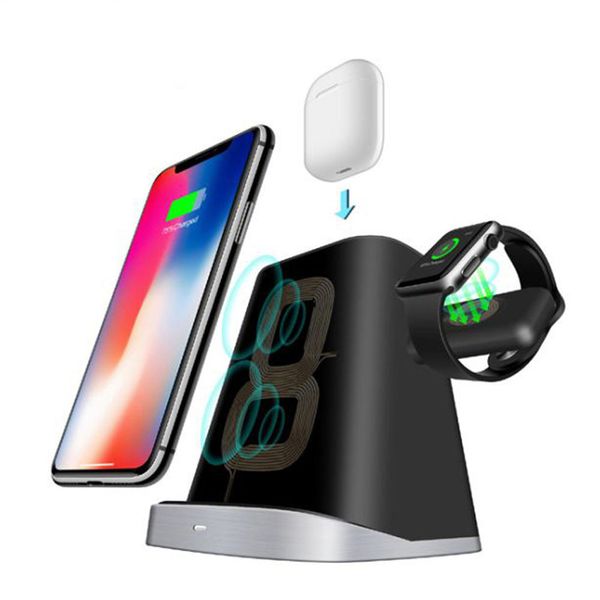 

3 in 1 for apple watch magnetic charger airpod iphone 8 plu x max fa t quick qi wirele charging ba e for 8 9 10 plu