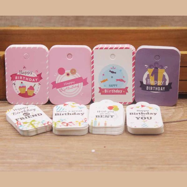 

50/100pcs cute tags 300g white cardboard printing tag price label design sell jewelry display cards 5 different type, Pink;blue
